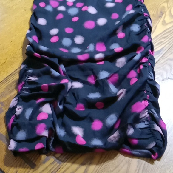 Diane Von Furstenburg Womens 4 Dress BLACK PINK Used Preowned Sleeveless Dots - Picture 6 of 10